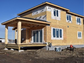 A house under construction in Abasand in Fort McMurray, Alta. on Thursday, Feb. 16, 2017. Cullen Bird