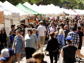 Edmontonians take in the City Market Downtown, in Edmonton Saturday June 17, 2017.