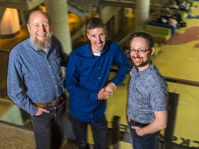 University of Alberta computing science professors and artificial intelligence researchers (L to R) Richard Sutton, Michael Bowling, and Patrick Pilarski are working with DeepMind to open the AI powerhouse company's first research lab outside the United Kingdom in Edmonton, Alberta.   Submitted by John Ulan for University of Alberta

John Ulan                     Phone: 780-721-2401 ulanphoto@telusplanet.net Edmonton, Alberta Canada
John Ulan, John Ulan