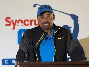 Grant Fuhr talks about the upcoming Oil Country Championship at the Windermere Golf & Country Club, on Monday July 24, 2017. Greg  Southam / Postmedia