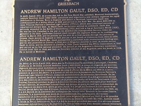 One of the plaques stolen from the Griesbach neighbourhood robberies this month. The plaques were recovered Wednesday, but police say they are badly damaged.