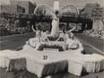 The old Canadian Pacific railway trestle, just west of 109 Street, was a popular viewing spot for the 1966 Klondike Days Parade, which featured visiting princesses from the Penticton Peach Festival.