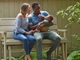 Julia and Jesse Lipscombe enjoy some quiet time with their son, Indy.