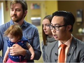 MLA Thomas Dang announcing more consulting is needed for the repeal of the Daylight Saving Time and introduce a year-round standard time in Alberta, in Edmonton, Monday, February 13, 2017. File photo.
