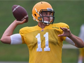 Alberta Golden Bears quarterback Brad Baker during football training camp at Foote Field in Edmonton, Aug. 18, 2017.