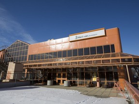 The Orange Hub — formerly a MacEwan University campus — on 156 Street south of Stony Plain Road.