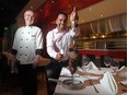 Oscar Lopez (right) and Joao Dachery, co-owners of Pampa Brazilian Steakhouse, have opened a third location in Ellerslie.
