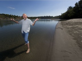 Conditions created by construction of a new LRT bridge has resulted in a beach along the south side of the  a massive and lovely beach has popped up on the banks of the North Saskatchewan river. It is one kilometre long and about 20-30 metres wide. Cloverdale resident Paul Bunner and others have been enjoying the new atrtraction.