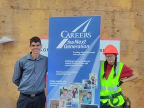 Ryline Monkman, left,  a journeyman auto body technician, and Angel Campbell, an apprentice interior system mechanics at Ceiling Centre, spoke about the  registered apprentice program at CAREERS: The Next Generation on Thursday, Aug. 31, 2017.