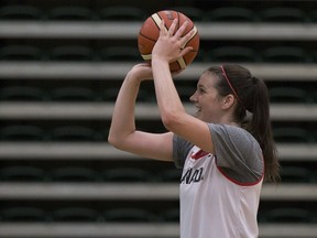 Bridget Carleton with the Senior Women's National Basketball Team practices at the Saville Centre on Tuesday August 1, 2017, in Edmonton.