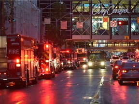 Emergency crews responded to an electrical fire inside Edmonton City Centre, which was evacuated on Aug. 24, 2017.