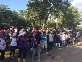 Record crowds Sunday at the Heritage Festival faced major delays on Edmonton Transit.