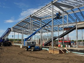 Progress of construction on the Edmonton Police Service Northwest Campus. The building is set to be complete in 2018.