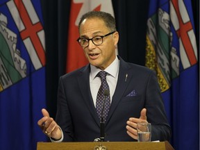 Finance Minister Joe Ceci gives an update on Alberta's fiscal picture on Wednesday, Aug. 23, 2017, with a first-quarter update for 2017-18.