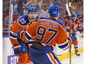 "Hi Connor! Remember me?" Leon Draisaitl returned to Connor McDavid's line at Oilers' practice on Thursday.