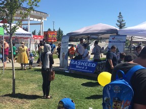 Coun. Dave Loken supplied this photo of Ward 3 candidate Sarmad Rasheed's booth Saturday. Aug. 12, 2017 at a Youth Day event in a Castle Downs park.