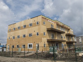 Edmonton's first shipping building container apartment building is nearing completion.