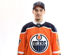 Edmonton native Stuart Skinner after being drafted by his hometown team.