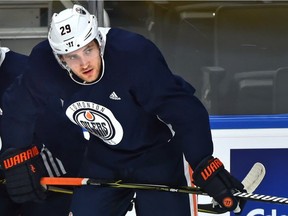 Edmonton Oilers forward Leon Draisaitl during training camp at Rogers Place in Edmonton, September 15, 2017.