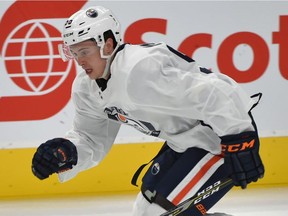 Edmonton Oilers first draft pick Kailer Yamamoto (56) during the first day of training camp at Rogers Place in Edmonton, September 15, 2017.