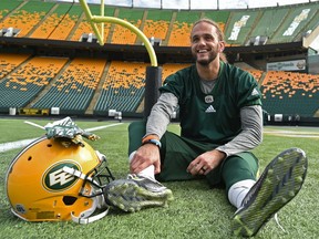 Edmonton Eskimos defensive back Aaron Grymes after practice at Commonwealth Stadium in Edmonton on Sept. 25, 2017.