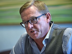 Education Minister David Eggen speaks about legislation he plans to introduce in the fall sitting of the legislature to clarify expectations around Gay-Straight Alliances, at the Legislature in Edmonton, Sept. 27, 2017.