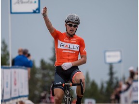 Evan Huffman (Rally Cycling) wins Stage 1 of the Tour of Alberta on September 1, 2017 in Jasper, Canada.