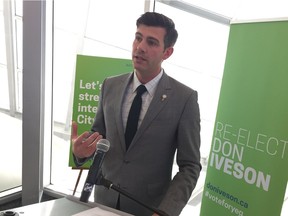 Don Iveson announced he would work to hire an integrity commissioner, create an online lobbyist registry and create clear ethical guidelines for all of council through the new code of conduct, if re-elected as mayor.