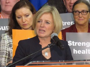 Rachel Notley went on the attack against the United Conservative opposition Saturday in a campaign-style speech to party members at MacEwan University.