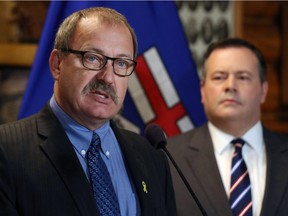 Ric McIver was one of two UCP MLAs who endorsed Jason Kenney in the leadership race for the new party during an announcement in Calgary on Wednesday, Sept. 13, 2017.