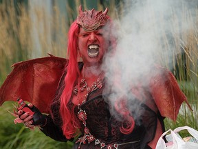 Sheena Haug attended the Edmonton Comic & Entertainment Expo dressed as "Smaug" from "The Hobbit" on Friday September 22, 2017. PHOTO BY LARRY WONG/POSTMEDIA