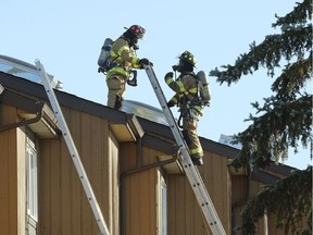 Firefighters responded to a townhouse condo fire in Edmonton on Sept. 29, 2017.