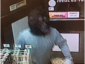 RCMP said during the early morning hours of Sept. 18, 2017, a man wearing gloves and a gorilla mask entered the 7-Eleven just off Highway 16A in Stony Plain. The suspect had a wrench and a chisel and demanded money. The suspect obtained an undisclosed amount of cash and goods and fled on foot, RCMP said.