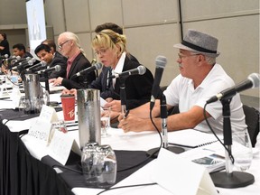 Edmonton mayoral candidates take part in the first mayoral forum of the election campaign at the Shaw Conference Centre in Edmonton, AB on Tuesday, Sept. 26, 2017.