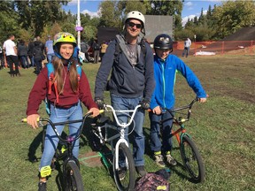 Emily Henderson, 14, Scott Henderson, and Creston Henderson, 13, at the FISE World Series competition in Edmonton on Sept. 16, 2017.