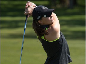 Kylie Barros in the final round of the Edmonton Ladies Amateur at Sturgeon Valley Golf Course in Edmonton. June 16, 2015.