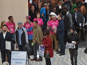 There was a lineup of candidates waiting to kick off nomination day for the Oct. 16, 2017, civic election.