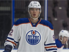 Calgary Zoo

Edmonton Oilers prospect defenceman Ziyat Paigin during the pre-game warmup prior to the start of histeam's game against the Calgary Flames rookies at the Young Stars Classic held at the South Okanagan Events Centre in Penticton, B.C., on Sept. 8, 2017. Richard Lam/Postmedia

Full Full contract in place
RICHARD LAM Stuart Gradon, PNG