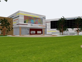 An artist's rendering of a newly rebuilt Mill Creek School. Edmonton Public Schools hopes the new building will be ready for use by January 2019.