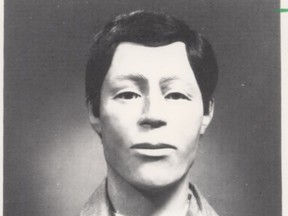 The 1988 photo of Septic Tank Sam's reconstructed face, released a decade after a man's decomposed remains were pulled from a septic tank outside Tofield. Forty years later, investigators hope a new national DNA database could help identify the victim.