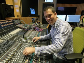 Paul Johnston, assistant professor and section head for recording, is teaching in MacEwan University's new arts building in downtown Edmonton. The studio in Allard Hall includes what is now one of the city's most sophisticated recording studios.