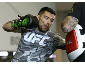 Mixed martial arts fighter and UFC men's flyweight contender Ray Borg held an open workout at Rogers Place in Edmonton on Sept. 7, 2017.