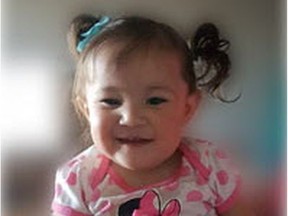 Police said Friday Sept. 8, 2017 that 16-month-old Veronica Poitras was killed in a homicide in Cold Lake.
Supplied