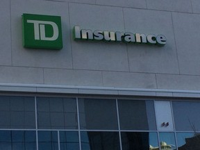 TD Insurance sign outside Edmonton City Centre on 101 Street Oct. 27, 2017.