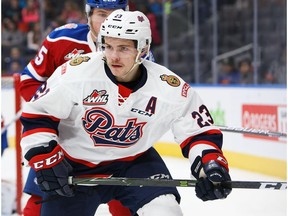 Regina's Sam Steel skates against Edmonton during the Edmonton Oil Kings' WHL hockey game against the Regina Pats at Rogers Place in Edmonton, Alta., on Wednesday, Nov. 16, 2016.