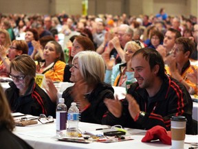 AUPE members gathered at the 41st annual convention at the Shaw Conference Centre at 9797 Jasper Ave, in Edmonton, Alta., on Oct. 20, 2017.