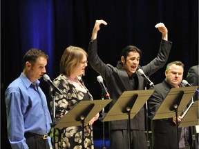 The Irrelevant Show cast, performing at the 2011 Mayor's Celebration of the Arts at the Winspear Centre.