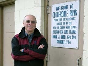 Cloverdale Community League president Reg Kontz at the league's skating rink. The league is having trouble operating its rink this winter due to its low population and future improvements on the hall, while others in the city are closing theirs for the forseeable future.