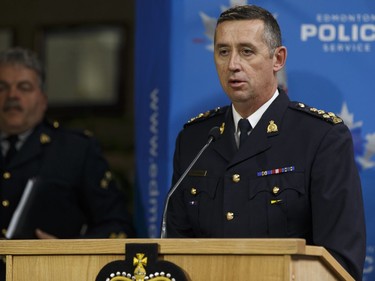 RCMP Assistant Commissioner Marlin Degrand speaks about the ongoing investigation into multiple acts of terrorism underway after a man attacked a police officer and four bystanders in Edmonton, Alberta on Sunday, October 1, 2017.