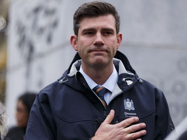 Mayor Don Iveson is seen during the Stand Together Against Violence in Solidarity with EPS vigil organized by Alberta Muslim Public Affairs Council at Churchill Square in Edmonton, Alberta after a police officer and four bystanders were injured in a terrorist attack on Sunday, October 1, 2017.